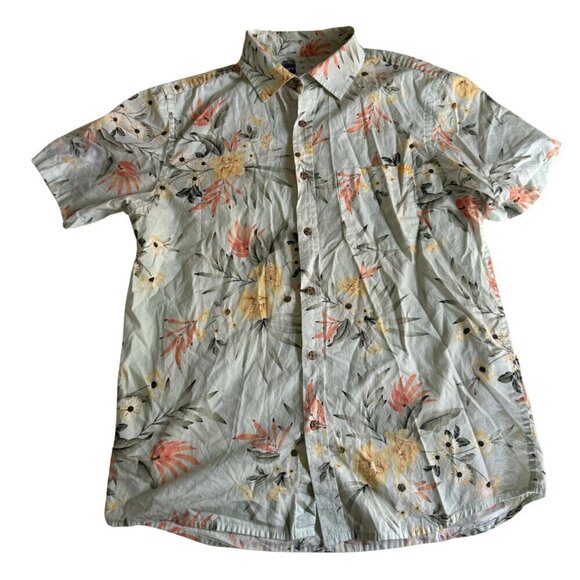 Old Navy men's tropical button down short sleeve top size M - Picture 1 of 4